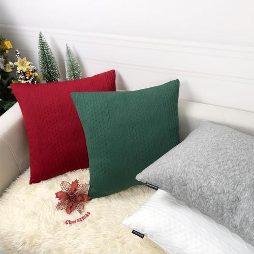 Booque Valley Throw Pillow Covers, Pack of 2 Super Soft Elegant Modern Embossed Patterned Red Cushion Covers Decorative Stretchy Pillow Cases for Sofa Bed Car Chair, Rectangular (Red)