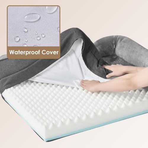 EHEYCIGA Memory Foam XXL Dog Bed for XLarge Sized, Extra Large Orthopedic Dog Sofa with Sides and Waterproof Liner, Washable Bolster Pet Couch with Removable Cover, 52x41x8 Inch, Grey