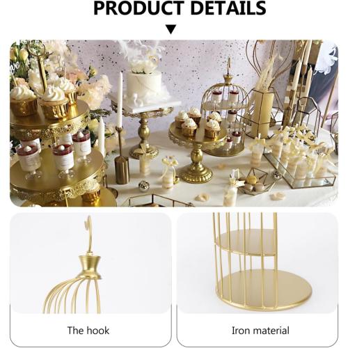 3 Tier Metal Bird Cage Cupcake Cake Stand, Dessert Display for Wedding, Party, Birthday, Baby Shower Celebrations, Home Decoration
