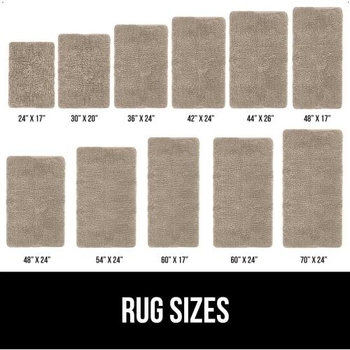 GORILLA GRIP Bath Rug Mat, Thick Soft Absorbent Chenille, Quick Dry Microfiber Mats, Rubber Backing Washable Shower Floor Rugs, US Designed Bathroom Bathmat Home Decor Accessories, 24x17, Gray Beige