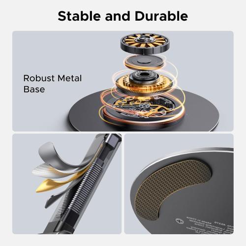 UGREEN Magnetic Phone Stand for MagSafe, Height Adjustable iPhone Stand for Desk with 360° Rotation Compatible for iPhone 17 Air 16 Pro 15 Pro Max 14 Plus 13 12 and MagSafe Case, Black