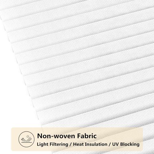 Arch Window Shade Radius 18 inch Half Circle Arched Non-Woven Stick on Cut to Size self Adhesive Light Filtering Half Moon Round Window Covering Pleated Blinds for Front Door