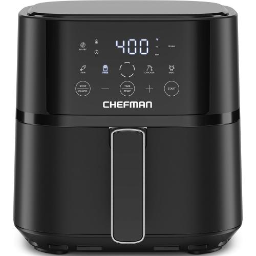 Chefman Air Fryer – 4 QT Compact Airfryer for Quick & Easy Meals in Minutes, Features Hi-Fry Technology for Extra Crisp, Touchscreen Controls with 4 Presets, Nonstick & Dishwasher Safe Basket - Black