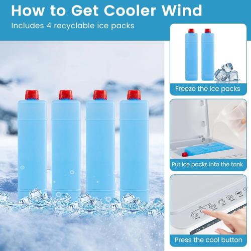 ARLIME 3 in 1 Evaporative Air Cooler, Windowless Swamp Cooler with 4 Modes, 3 Speeds, 7H Timer, Wide Oscillation, Remote, Double Tanks and 4 Ice Packs, Cooling Fan for Bedroom Living Room Office