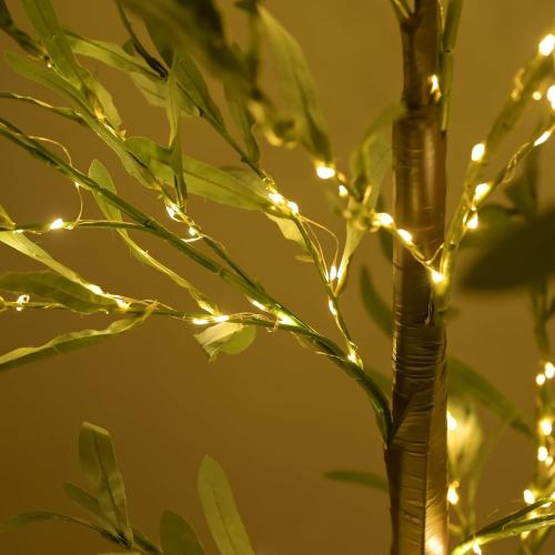 Snokip 6FT Lighted Olive Tree with 270 LED Warm White Lights, Olive Tree with Lights for Wedding, Festival, Indoor and Outdoor Decoration