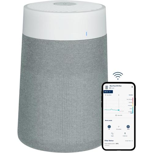 Color Grey BLUEAIR Air Purifier for Small Room, Bedroom, Home, Cleans 926 sqft in one hour, HEPASilent Air Cleaner for Pets, Allergens, Virus, Dust, Mold, Smoke - Blue Pure 511i Max
