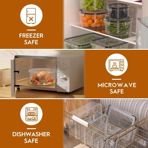 40 PCS Food Storage Containers with Lids Airtight (20 Containers & 20 Lids), Leak proof Meal Prep Container Set for Kitchen Storage, BPA-free, PVC-free Plastic, Microwave/Dishwasher Safe, Labels & Pen
