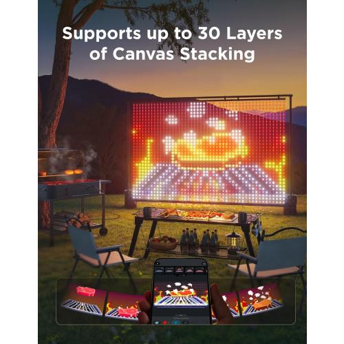 Govee Lightwall, Large Smart Curtain Light, 1536 RGBIC LEDs, 8.5x6.2ft | Portable & Dimmable Color Changing String Lights, Music Sync with AIGC, Light wall for Outdoor & Indoor Use, IP65 Waterproof