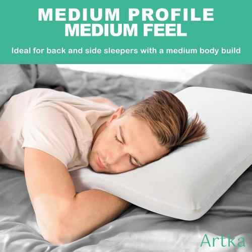 JOTOM Latex Pillow, 100% Talalay Natural Latex Foam Pillow, Soft Sleeping Bed Pillows with Cotton Cover, Queen Size, Perfect for Side/Back Pain, Stomach, Neck, Stress Relief