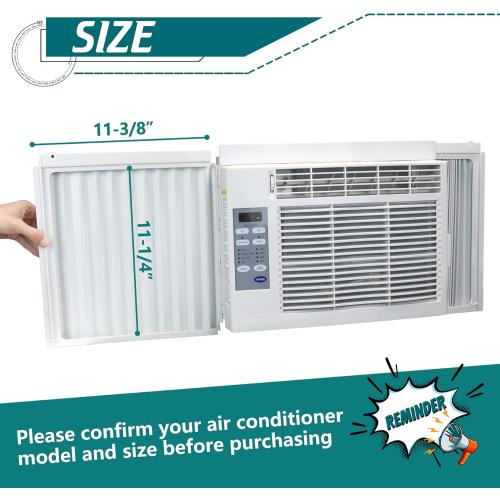 Window Air Conditioner Side Panels Curtain Kit with Frame,Window AC Insulation Side Panel for AC Units Parts Replacement Screen (5,000 BTU)