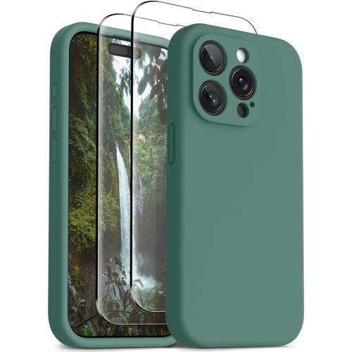 OTOFLY Magnetic for iPhone 15 Pro Max Case Compatible with MagSafe, [Full Camera Protection][Screen Protector] Full-Body Silicone Shockproof Phone Case for iPhone 15 Pro Max 6.7 (Pine Green)