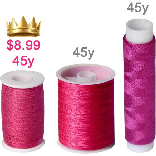 All Purpose Sewing Thread Set - 42 Assorted Rainbow Color Series and White Black Handy Polyester Thread Kit Includes 9 Hand Needles, 2 Needle Threaders, Suitable for Hand and Machine Sewing