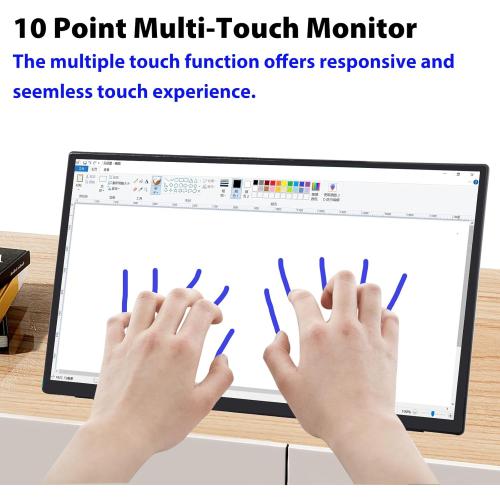 GeeekPi 18.5 inch Portable Monitor 1920x1080 IPS Touchscreen 120HZ 1080P Touch Display with HDMI USB-C, Built-in Speakers, Kickstand VESA for Xbox PS4/5 Laptop Mac PC