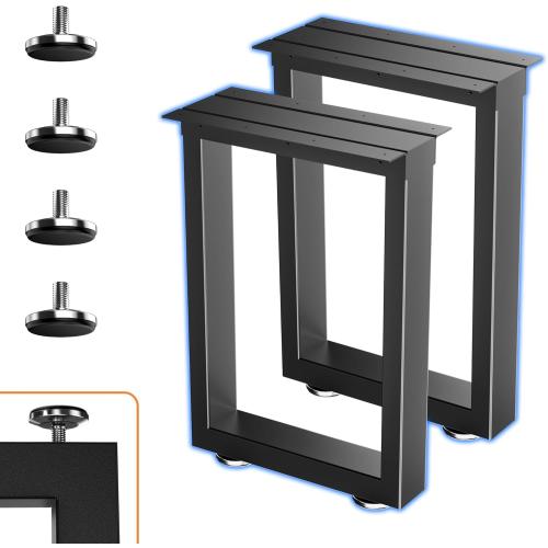SKYSEN 16 Metal Table Legs, Desk Legs, Coffee Table Legs,Bench Legs for Desk, Coffee Tables, Dining Tables, Benches-16 * 11.8 Square Shape- Heavy Duty- Thickened Material- Black(zt-f-16*11.8)