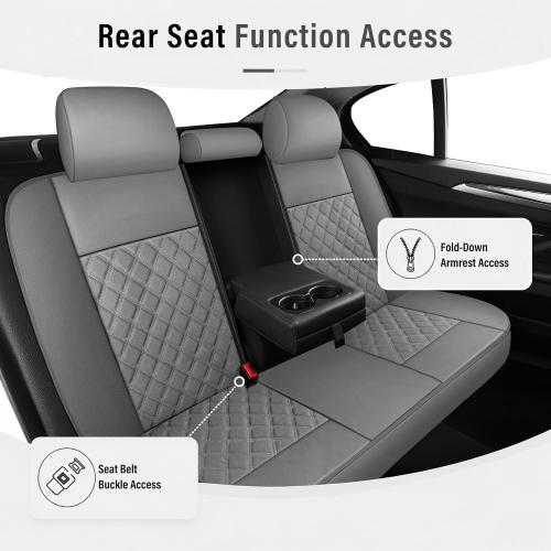 HChengkikz Car Seat Cover, Waterproof Nappa Leather (Gray)