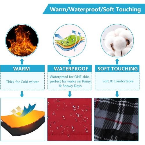 Winter Warm Coat Geyecete Waterproof Jacket with Harness Traction Belt,Pet Outdoor Jacket Dog Autumn and Winter Clothes for Medium, Small Dog-Red-M