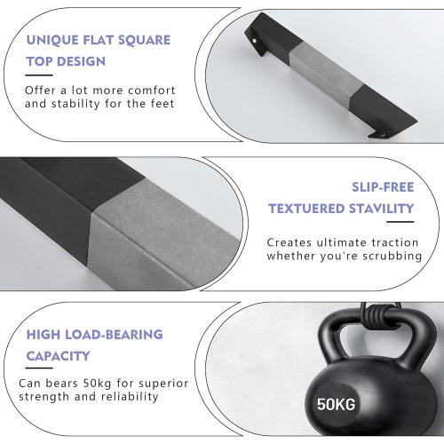 LIWEIKE Shower Foot Rest for Shaving Legs Non-Slip Scrub Corner Shower Footrest Bar Sturdy Stainless Steel Bathroom Stool for Shower to Shaving Legs Square, Matte Black