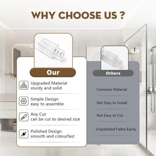 24-Inch Adjustable Bathroom Towel Bar Replacement Rod,Replacement Shower Towel Bar for Ceramic Holder with Adjustable Spring End Wall Mount for Kitchen & Bathroom Towel Storage(Clear-Reliable Plastic)