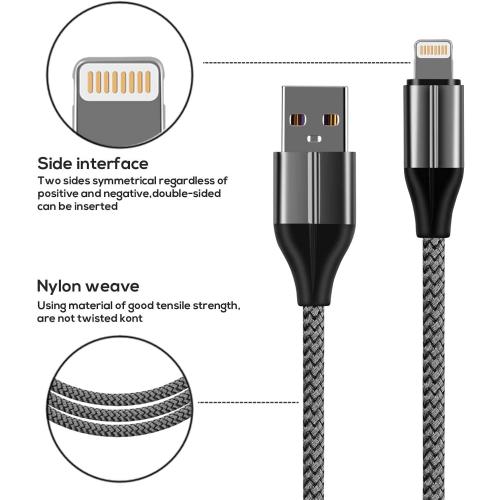 iPhone Charger Lightning Cable (3 Pack 10 Foot), [MFi Certified] 10 Feet Nylon Braided, Compatible with iPhone 14/13/12/11/Pro/X/Xs Max/XR/8 Plus /7 Plus/6/ iPad