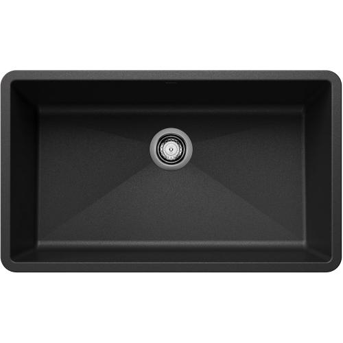 BLANCO, Anthracite 440149 PRECIS SILGRANIT Super Single Undermount Kitchen Sink, 32 X 19