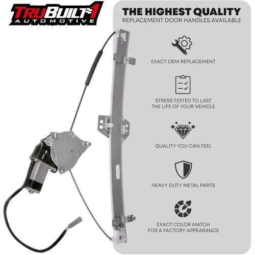 Power Window Regulator w/Motor Assembly Upgraded Metal, Rear Passenger Side - Compatible with 2003-2011 Honda Element, 2003-2008 Honda Pilot - w/ 2 Pin Plugs - OEM 72710-S9V-A01, 72710-S9V-A02