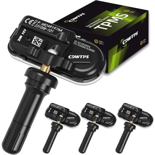 TPMS Sensor Dodge, 4-Pack 434MHz Tire Pressure Monitor Sensors Compatible with Dodge RAM Jeep Cherokee Replace#68249197AA.68239720AA.68157568AA.68239720AB.68239720AC.68324960AA.68239729AA