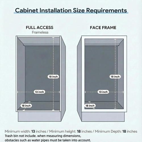 Pull Out Trash Can Under Cabinet & Under Sink, Heavy Duty Slider Organizer | Adjustable Cabinet Garbage Can Rack, Fits 30-40Qt Bins, Requires 13W x 18D Cabinet Opening, Chrome Finish, Can Not Included