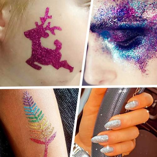 Holographic Fine Glitter 150g for Epoxy, Slime Tumblers, Cosmetic Body Nail Face Eye, Resin DIY Art Craft, Festival Decoration (Fuscia)
