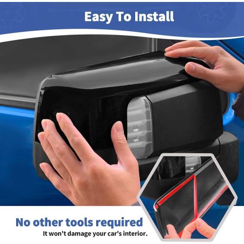 for Silverado Side Mirror Cover Cap Trim Black Fit for Chevy Silverado/GMC Sierra 2019-2025 Black Exterior Accessories 2pcs