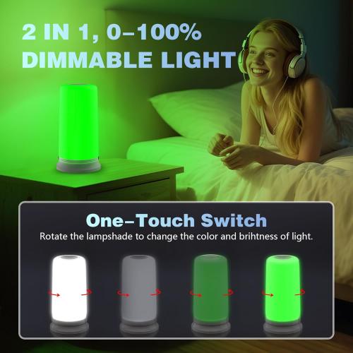 Green Light Therapy for Migraines, Headaches, Insomnia, Anxiety Relief, 520nm Narrow Band Green Migraine Light Sleep Aid Lamp to Support Deep Relaxation, Dimmable Sleep Device