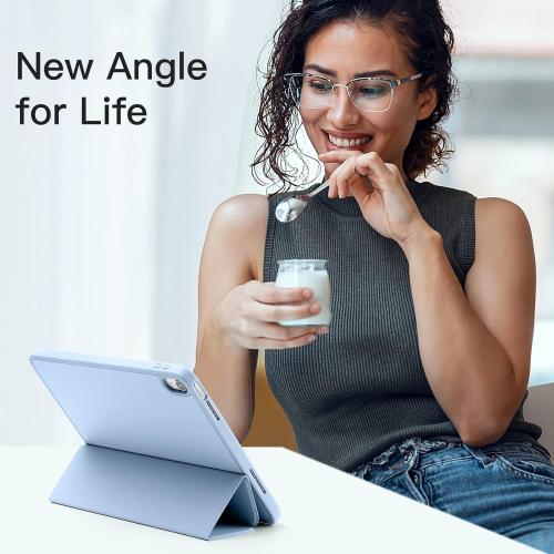 Akkerds Compatible with iPad (A16) 11th Generation Case 11 Inch 2025, for iPad 10th Generation Case 10.9 Inch 2022 with Pencil Holder, Slim Trifold Stand Protective Cover with Soft TPU Back, Sky Blue