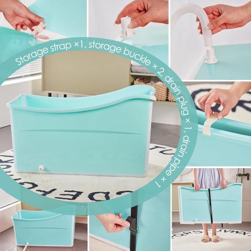 Large Foldable Bathtub for Toddler Collapsible Baby Bathtub Portable Bath tub Lightweight for Children Twins Petite Adult