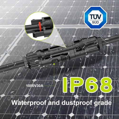 Solar Connectors for 3 Solar Panels, Tool-Free Solar Panel Wires and Connectors, Waterproof Solar Cable Splitter, 2 to 6 Y Branch Parallel Adapter for Solar Extension Cable