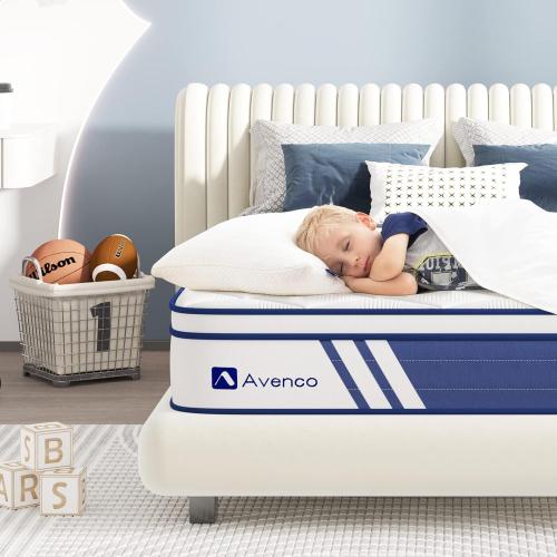 Twin Mattress, 10 Inch Hybrid Twin Size Mattress in a Box with Gel Memory Foam & Individually Wrapped Pocket Coils Innerspring Mattress, Medium Firm, Support & Pressure Relief, CertiPUR-US Certified