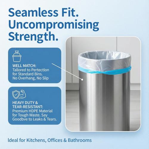 Medium 8 Gallon Trash Bags Drawstring,1.2 Mil,Unscented,100 Count