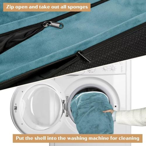 Comfort Expression Orthopedic Dog Bed for Extra Large Dogs 42x30 Inch, Waterproof Egg Crate Foam XL Pet Bed with Removable Bolsters, Dog Couch with Washable Cover & Non-Slip Bottom, Washed Blue