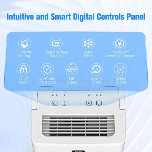 DEVERSE Max 25 Pints Dehumidifier for Home/Bedroom/Basement, 1500 Sq.Ft Coverage, with Drain Hose, Smart Humidity Control & Large Tank