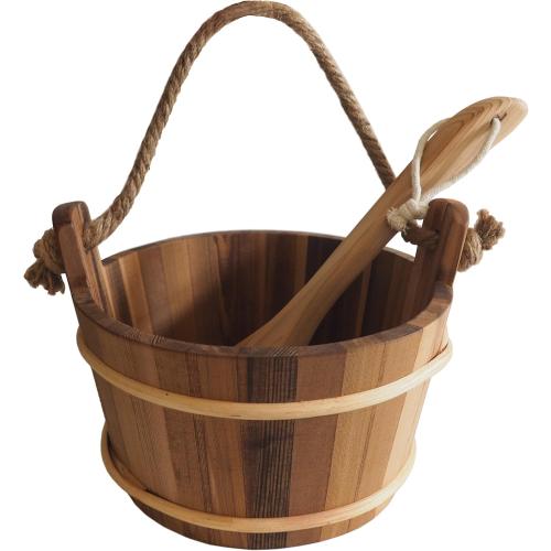 HSE Cedar Sauna Bucket & Ladle (4L, Red Cedar)