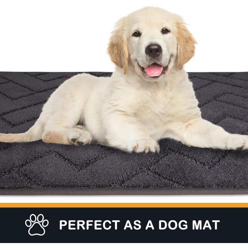 PURRUGS Dirt Trapping Door Mat 20 x 31.5, Non-Slip Machine Washable Entry Rug, Dog Doormat, Indoor Front Door Mat, Super Absorbent Entryway Rug for Muddy Shoes & Paws, Grey