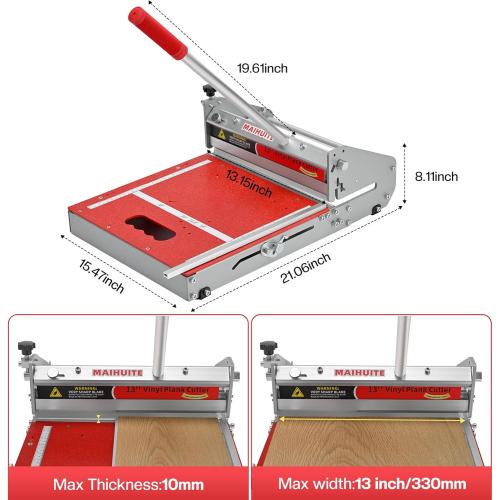 10mm Thick Floor Cutter - 13 Pro Vinyl Floor Cutter for LVP, LVT, WPC, SPC, PVC, VCT, Rigid Core Vinyl Flooring - Honing Stone Included - Manual Operation, No Electricity, No Noise