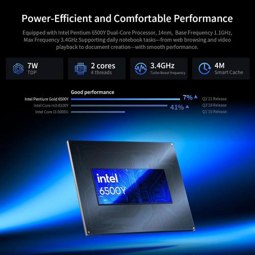 UOWAMOU 15.6 IPS-FHD-Laptop, 16GB RAM 512GB SSD 6500Y (up to 3.4GHz), Multi-Ports Lightweight Computer for Student-Home WiFi 5 BT5.0