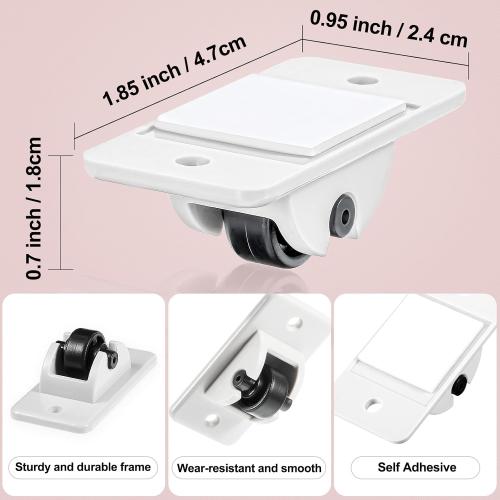 24 Pcs Self Adhesive Wheels Mini Fixed Wheels Caster Boxes Caster for Box Bottom Storage Rack DIY Toy Car Bin Storage(Classic Style)