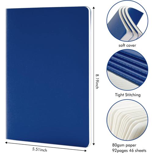 NAVY feela 16 Pack Soft Cover Journal Bulk, Lined Notebooks College Ruled for Work for Women Girl Writing, Blank Travel Journal Note Taking Notebook School Business Supplies