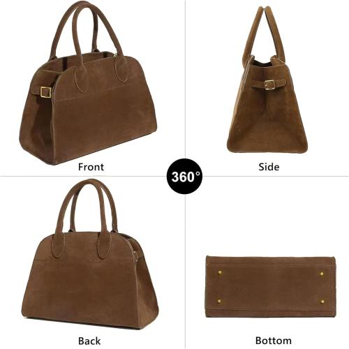 Large Suede Tote Bag For Women,Suede Retro Shoulder Bag,Crossbody Bag Faux Leather Handbag Trendy Work With shoulder strap