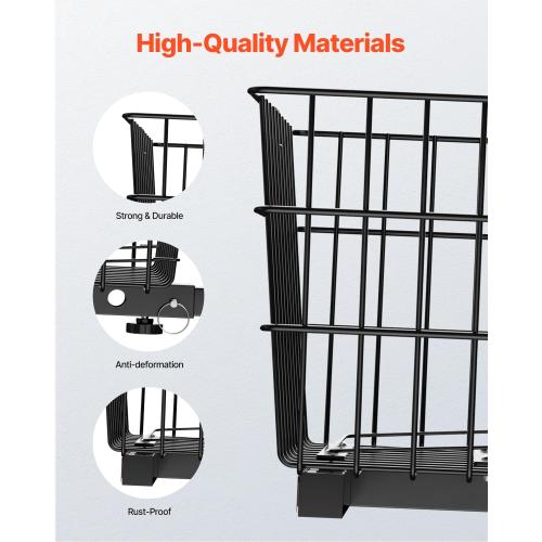 VEVOR Scooter Rear Basket, Heavy Duty Metal Wire Basket with Handle, Spacious Cargo Basket, Works with 1-inch Receiver, Compatible with Most Golden, Drive & Pride Mobility Scooter