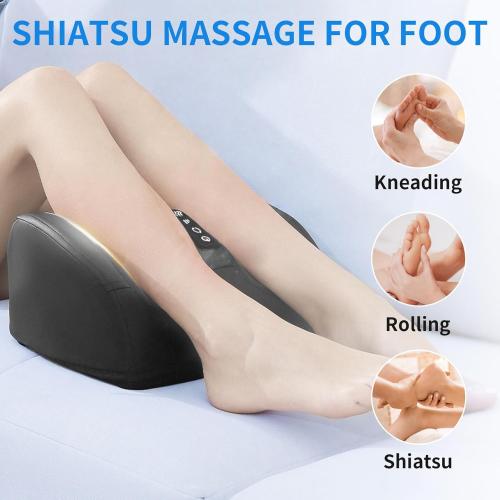 Foot and Leg Massager,Heated Foot Massager for Plantar Fasciitis Pain Relief,3D Shiatsu Rollers with Adjustable Heat for Plantar Fasciitis,5 Modes,Enhances Blood Circulation (Black)
