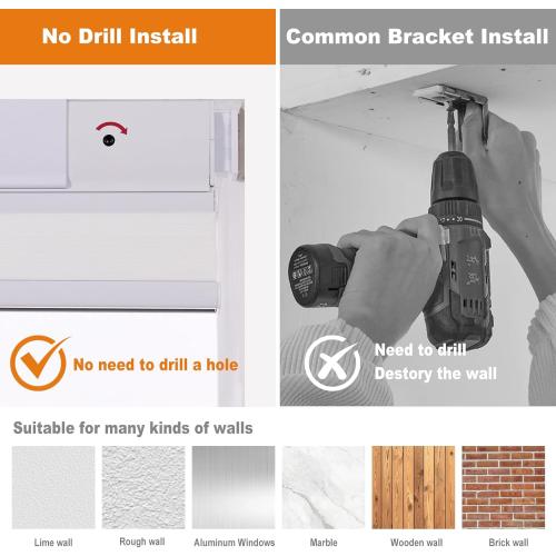 Persilux No Tools No Drill Light Filtering Cellular Shades for Windows Cordless Top Down Bottom Up Honeycomb Blinds,Easy to Install Cellular Blinds for Indoor Windows, White, 31 W x 64 H