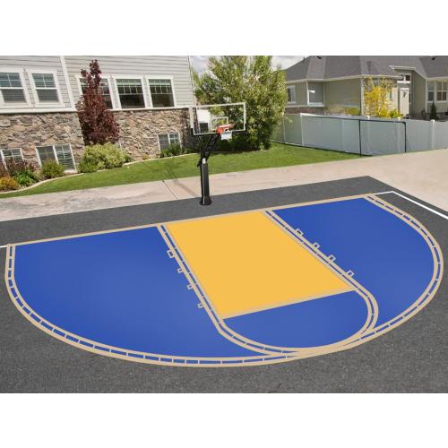 Basketball Court Marking Kit, Basketball Court Stencil Kit for Concrete Driveway and Asphalt | Quick Setup Corrugated Paper with Plump Bob Spray Guard | Regulation Size 39.6' X 21'