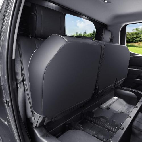 Custom Fit Tundra Seat Covers for 2022–2026(CrewMax & Double Cab) | Full Set for SR, SR5, Limited, Platinum, 1794, TRD Pro, Capstone, Fits Gas & Hybrid, Waterproof Leatherette,Pet & Kid,Black