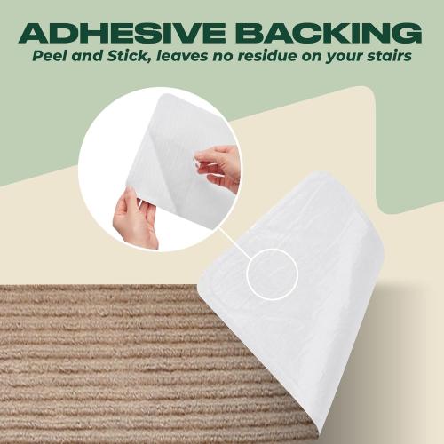 MBIGM 8 X 30 (15 in Pack) Non-Slip Carpet Stair Treads Non-Skid Safety Rug Slip Resistant Indoor Runner for Kids Elders & Pets with Reusable Adhesive - Cornstalk - Carpet Pads for Stairs